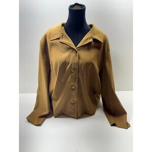 Briggs New York Women’s Blazer Sz 2X Office Siren Plus Sz Career Brown Soft
